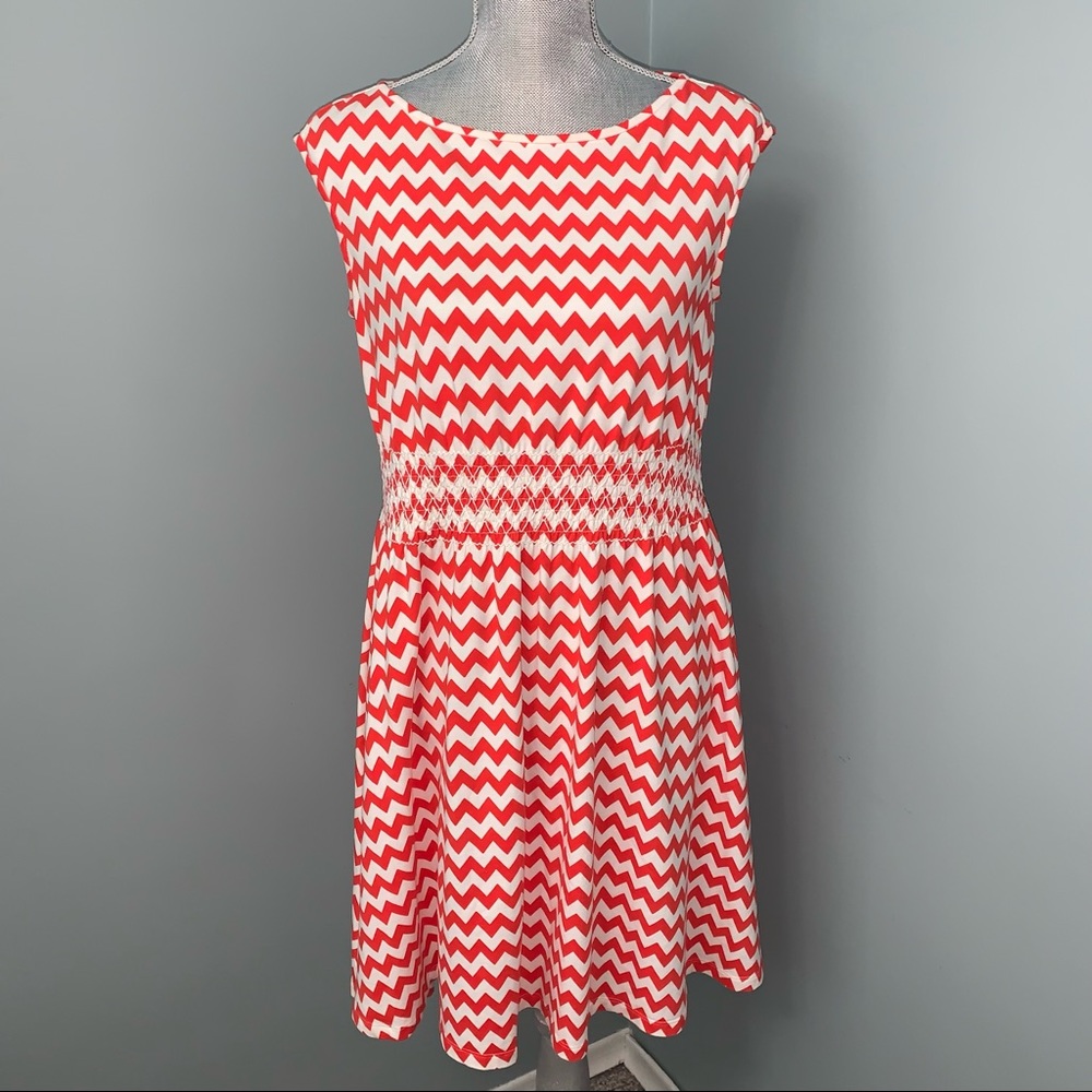 KATE SPADE look for the silver lining fit and flare dress chevron print size XS